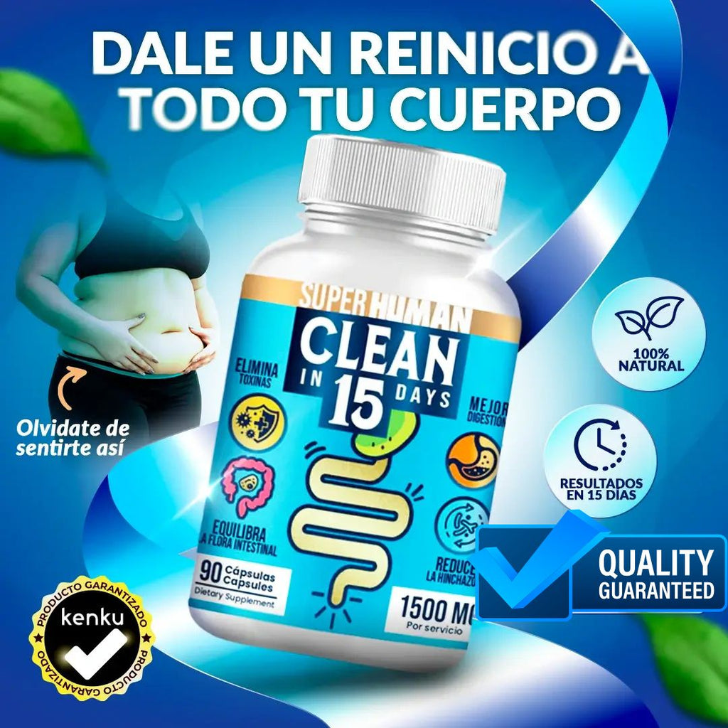 Clean15™ –  Limpieza Estomacal Profunda en 15 Días con SuperHuman