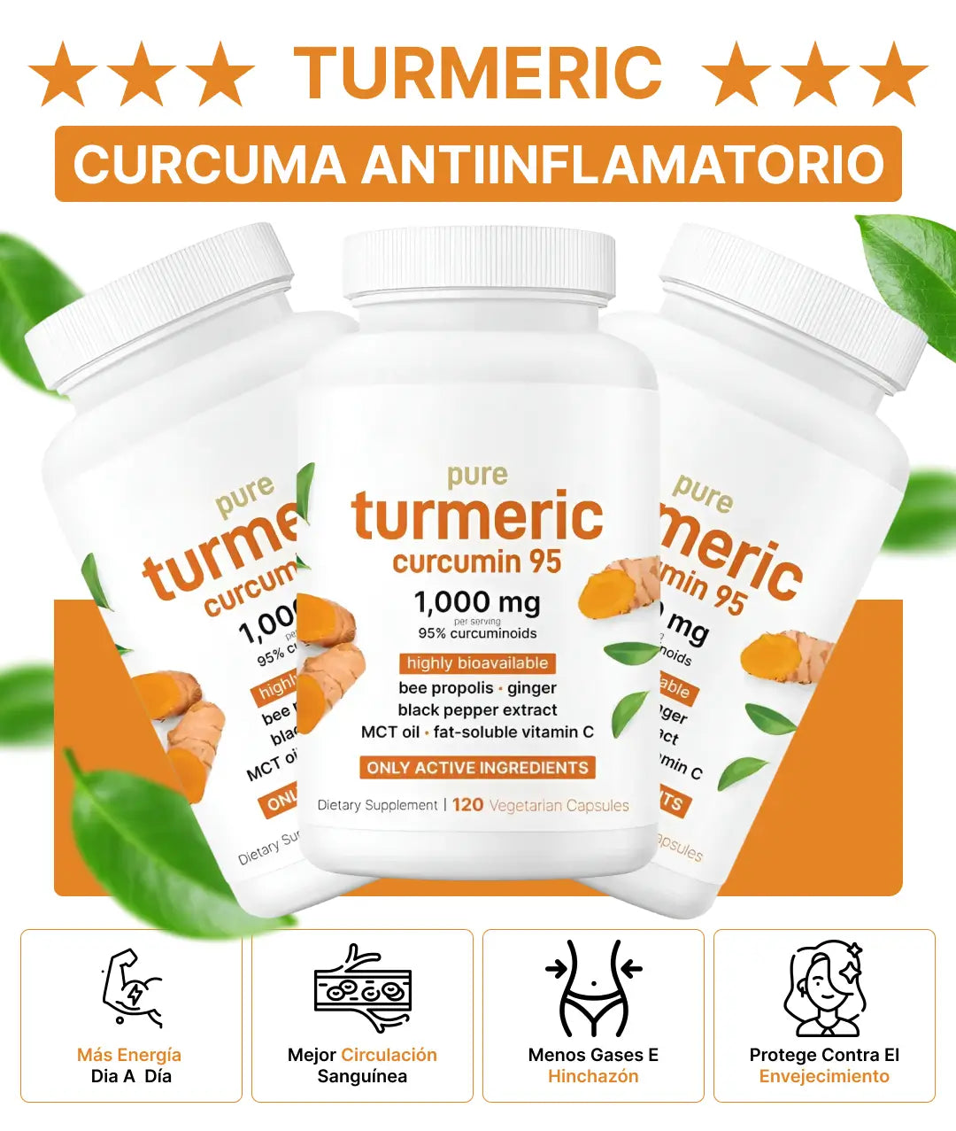 CurcuZen™ - CURCUMA 60 capsulas de 1000mg + Envío Gratis